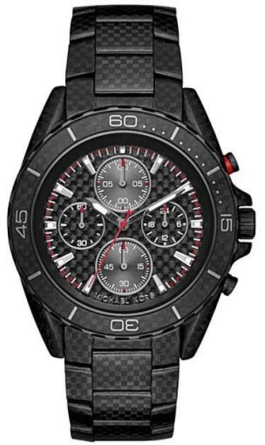 michael kors carbon fiber watch mk8455|Men's Michael Kors Jetmaster Black Carbon Fiber .